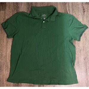 St Johns Bay Mens XXL Classic Polo Shirt Short Sleeve Green Cotton Blend